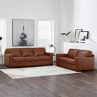 Amax Leather Dillon Leather Upholstery Collection Sofa & Loveseat Set
