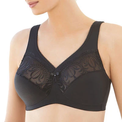 Glamorise Magic Lift® Embroidered Full Figure Support Unlined Wireless Coverage Bra 1016