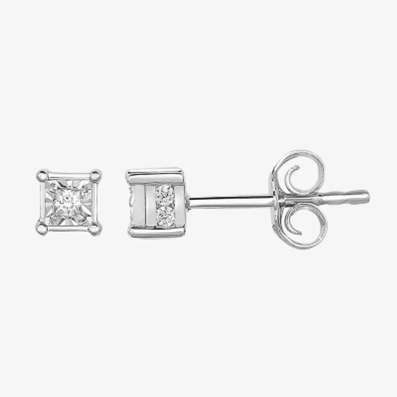 Tru Miracle 1/6 CT. T.W. Natural White Diamond 10K Gold 4mm Stud Earrings