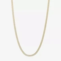 Made in Italy Womens 24K Gold Over Silver Inch Herringbone Chain Necklace