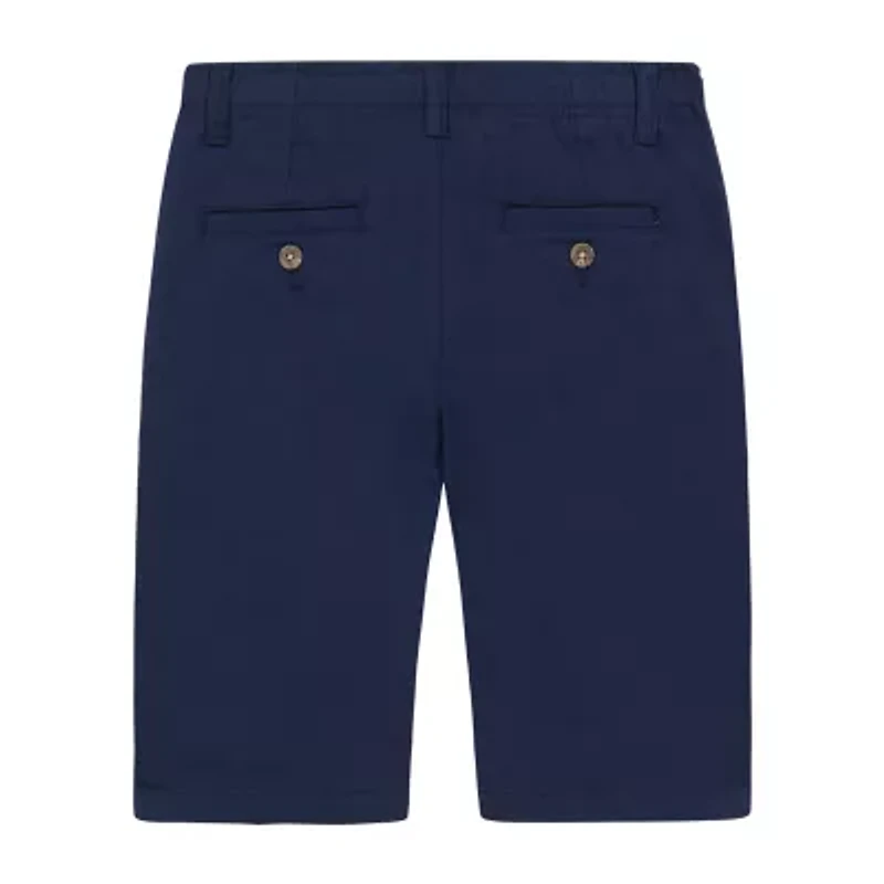 IZOD Little & Big Kid Boys Adaptive Adjustable Waist Stretch Fabric Adjustable Features Easy-on + Easy-off Chino Short