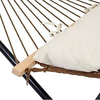 15' Rope Hammock with Stand Brown