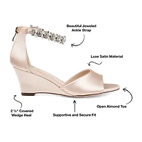 Journee Collection Womens Connor Pumps Zip Open Toe Wedge Heel