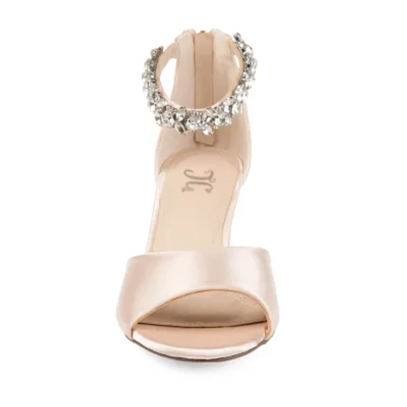 Journee Collection Womens Connor Pumps Zip Open Toe Wedge Heel