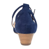 Journee Collection Womens Arkie Pumps Buckle Pointed Toe Wedge Heel