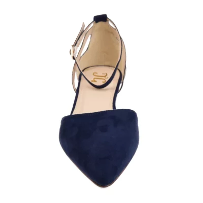 Journee Collection Womens Arkie Pumps Buckle Pointed Toe Wedge Heel