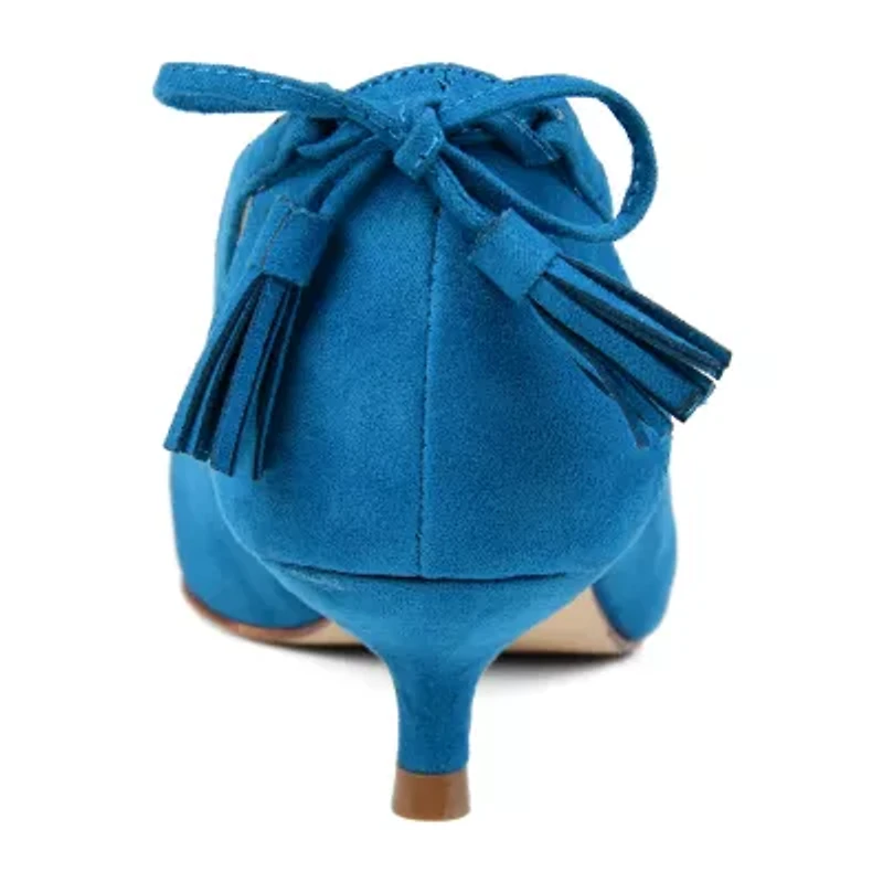 Journee Collection Womens Bindi Slip-on Pointed Toe Kitten Heel Pumps