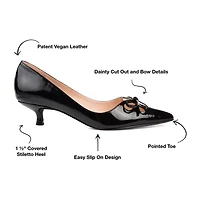 Journee Collection Lutana-Wd Womens Pointed Closed Toe Kitten Heel Pumps