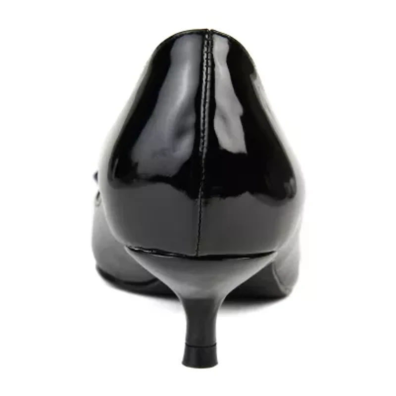 Journee Collection Lutana-Wd Womens Pointed Closed Toe Kitten Heel Pumps