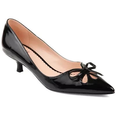Journee Collection Lutana-Wd Womens Pointed Closed Toe Kitten Heel Pumps