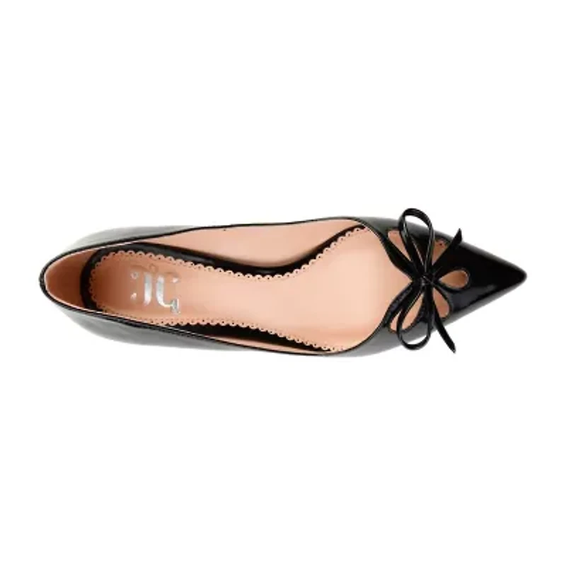 Journee Collection Lutana-Wd Womens Pointed Closed Toe Kitten Heel Pumps