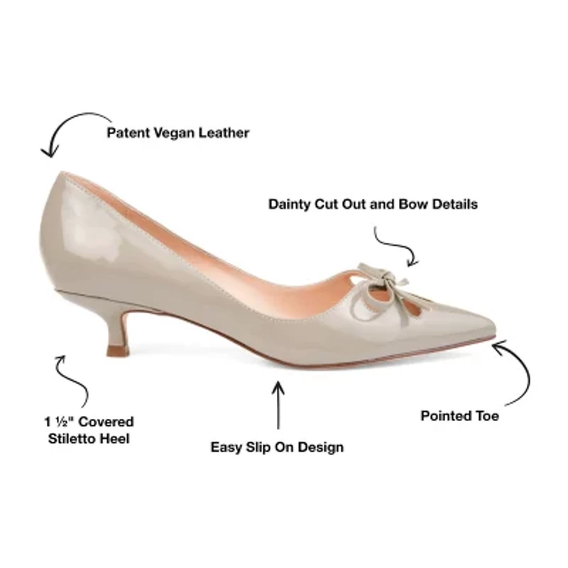Journee Collection Lutana-Wd Womens Pointed Closed Toe Kitten Heel Pumps