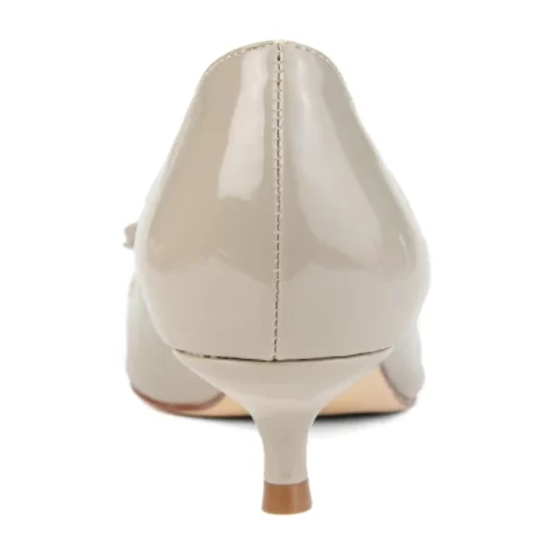 Journee Collection Lutana-Wd Womens Pointed Closed Toe Kitten Heel Pumps