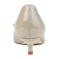 Journee Collection Lutana-Wd Womens Pointed Closed Toe Kitten Heel Pumps
