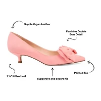 Journee Collection Womens Orana Pumps Slip-on Pointed Toe Kitten Heel
