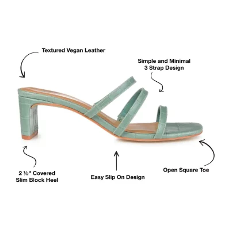 Journee Collection Hariett Womens Round Open Toe Block Heel Pumps