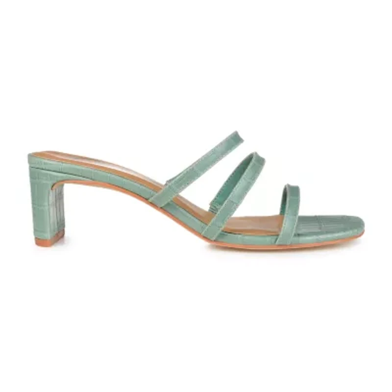 Journee Collection Hariett Womens Round Open Toe Block Heel Pumps