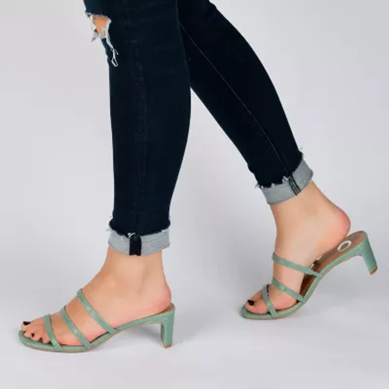 Journee Collection Hariett Womens Round Open Toe Block Heel Pumps