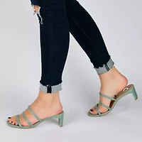 Journee Collection Hariett Womens Round Open Toe Block Heel Pumps