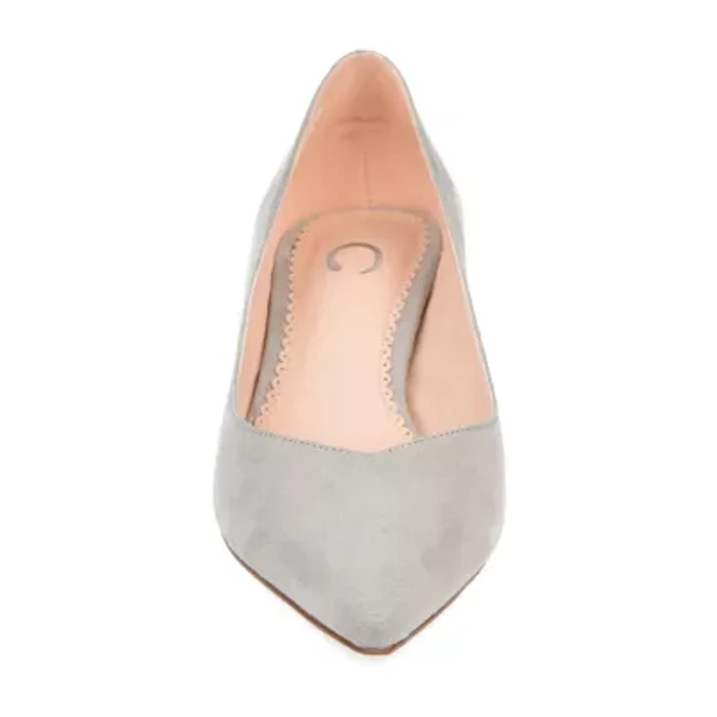 Journee Collection Womens Goldie Pointed Toe Kitten Heel Pumps