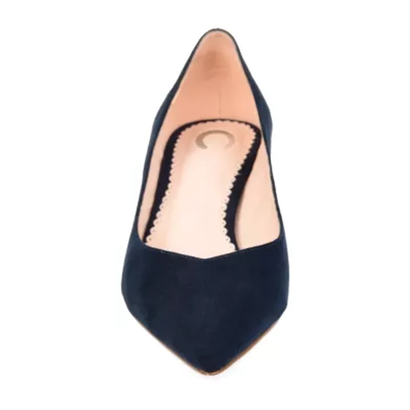 Journee Collection Womens Goldie Pointed Toe Kitten Heel Pumps