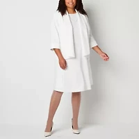 Black Label by Evan-Picone Womens Plus Sleeveless Fit + Flare Dress