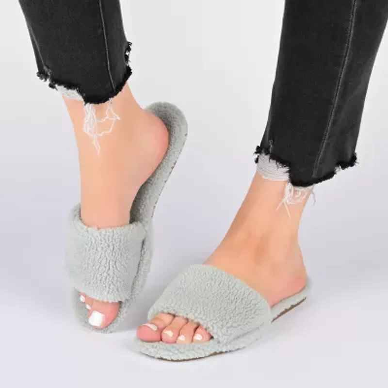Journee Collection Sunlight Womens Slip-On Slippers