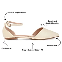 Journee Collection Womens Reba Ankle-Strap Ballet Flats