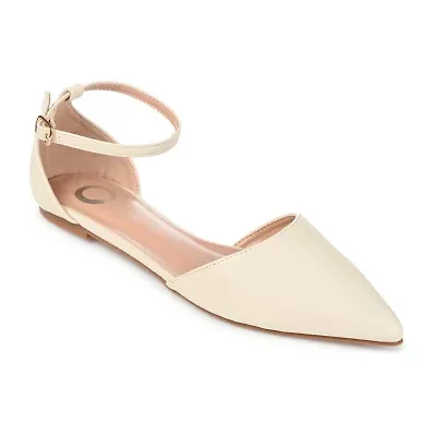 Journee Collection Womens Reba Ankle-Strap Ballet Flats