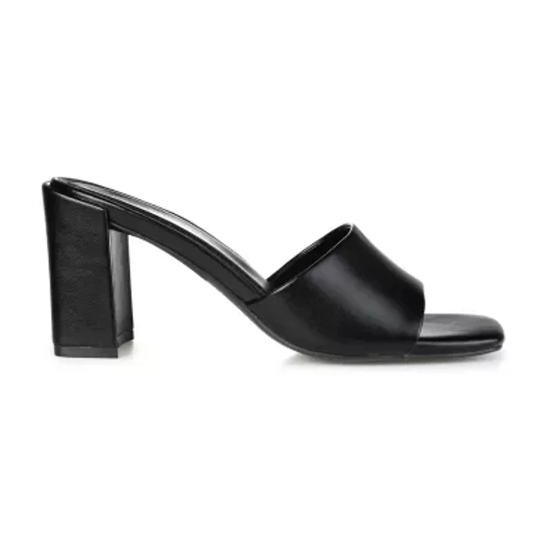 Journee Collection Alisia Womens Round Open Toe Block Heel Pumps