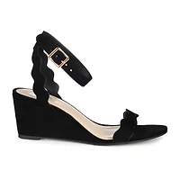 Journee Collection Loucia Womens Round Open Toe Wedge Heel Pumps