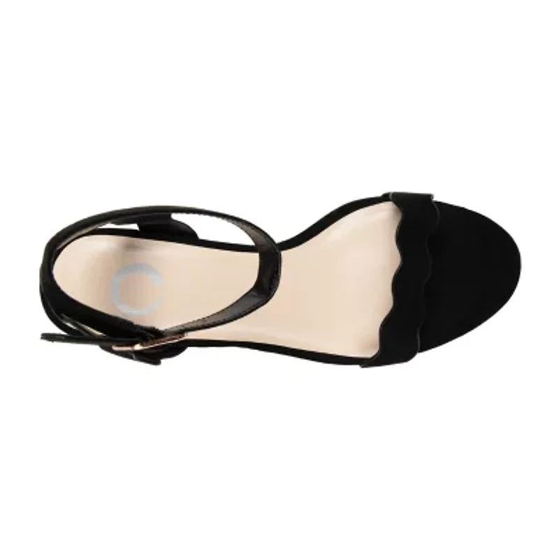 Journee Collection Loucia Womens Round Open Toe Wedge Heel Pumps