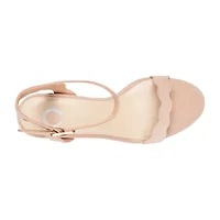 Journee Collection Loucia Womens Round Open Toe Wedge Heel Pumps
