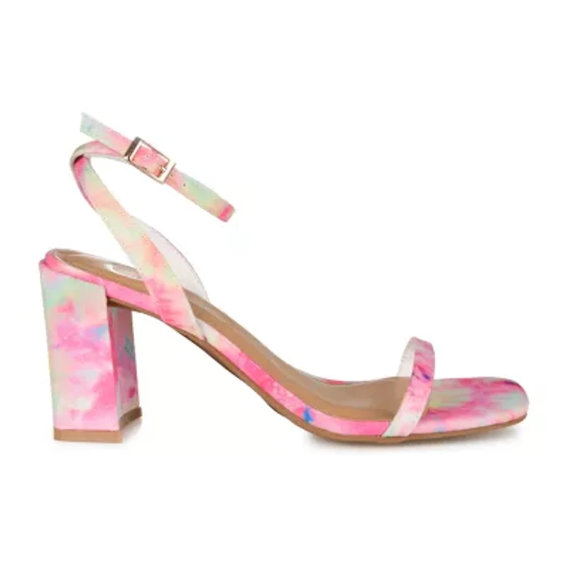 Journee Collection Chasity Womens Round Open Toe Block Heel Pumps