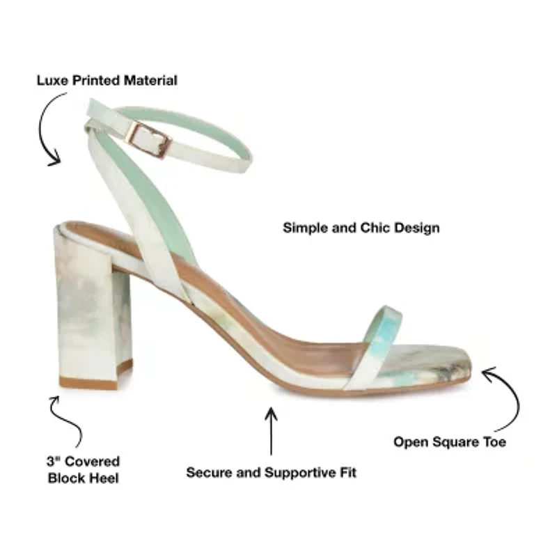 Journee Collection Chasity Womens Round Open Toe Block Heel Pumps