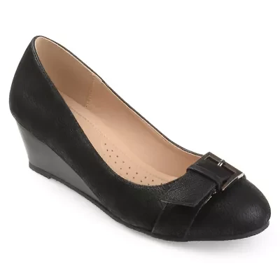 Journee Collection Graysn Womens Round Closed Toe Wedge Heel Pumps