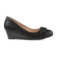 Journee Collection Graysn Womens Round Closed Toe Wedge Heel Pumps