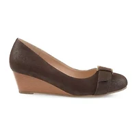 Journee Collection Graysn Womens Round Closed Toe Wedge Heel Pumps