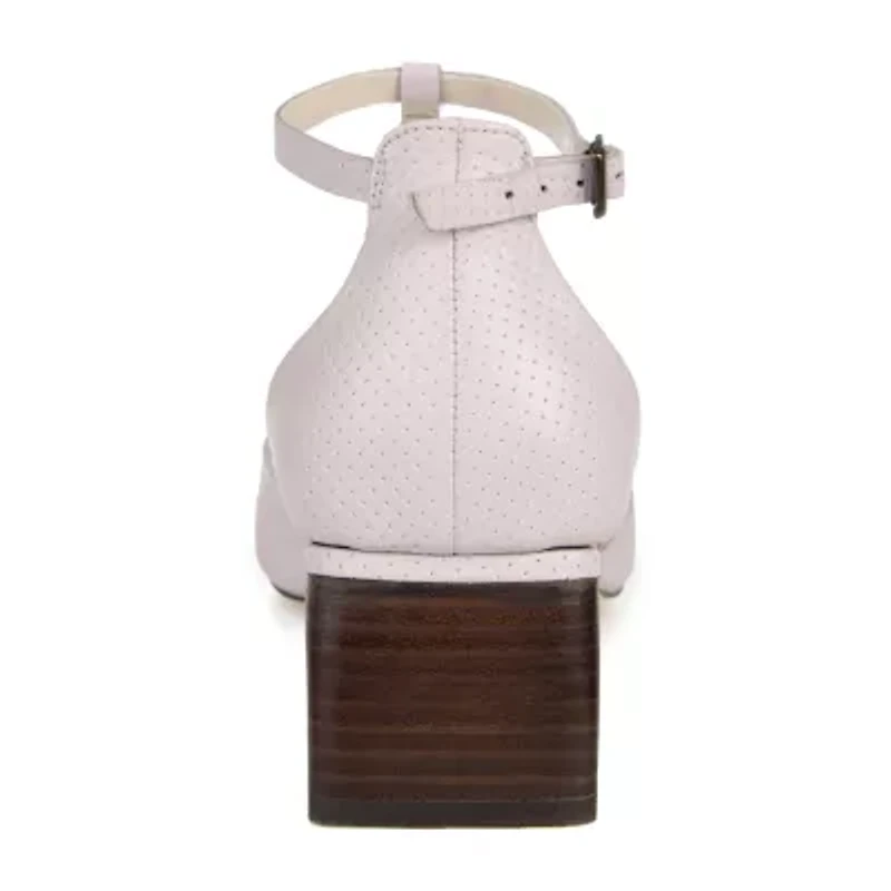 Journee Signature Cameela Womens Pointed Closed Toe Stacked Heel Pumps