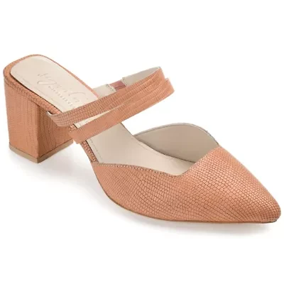 Journee Signature Kaitlynn Womens Pointed Closed Toe Block Heel Pumps