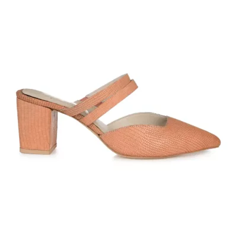 Journee Signature Kaitlynn Womens Pointed Closed Toe Block Heel Pumps