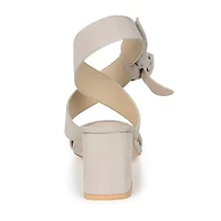 Journee Signature Hether Womens Round Open Toe Block Heel Pumps