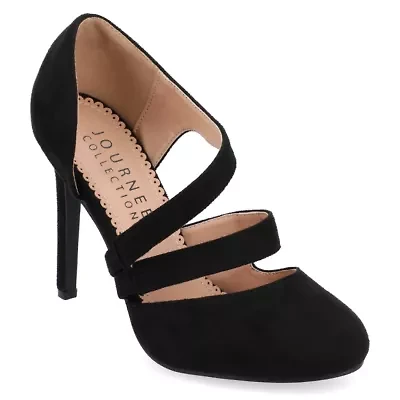 Journee Collection Zeera Womens Round Closed Toe Stiletto Heel Pumps