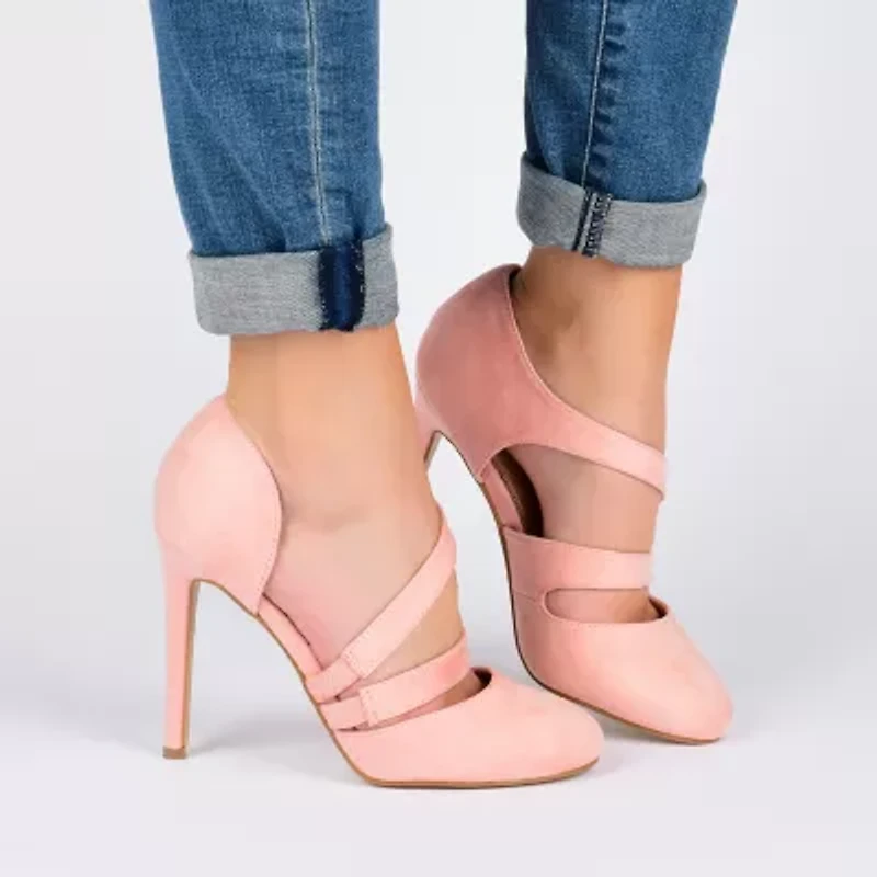 Journee Collection Zeera Womens Round Closed Toe Stiletto Heel Pumps