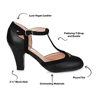 Journee Collection Womens Round Stacked Heel Pumps