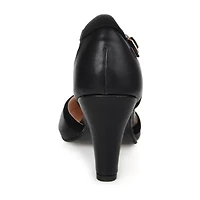 Journee Collection Womens Round Stacked Heel Pumps