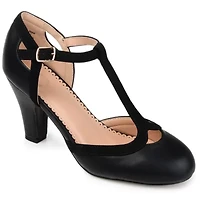 Journee Collection Womens Round Stacked Heel Pumps