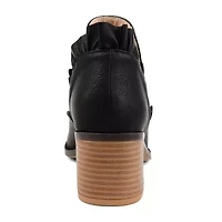 Journee Collection Womens Lennie Booties Stacked Heel Slip-on