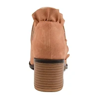 Journee Collection Womens Lennie Booties Stacked Heel Slip-on