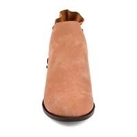 Journee Collection Womens Lennie Booties Stacked Heel Slip-on